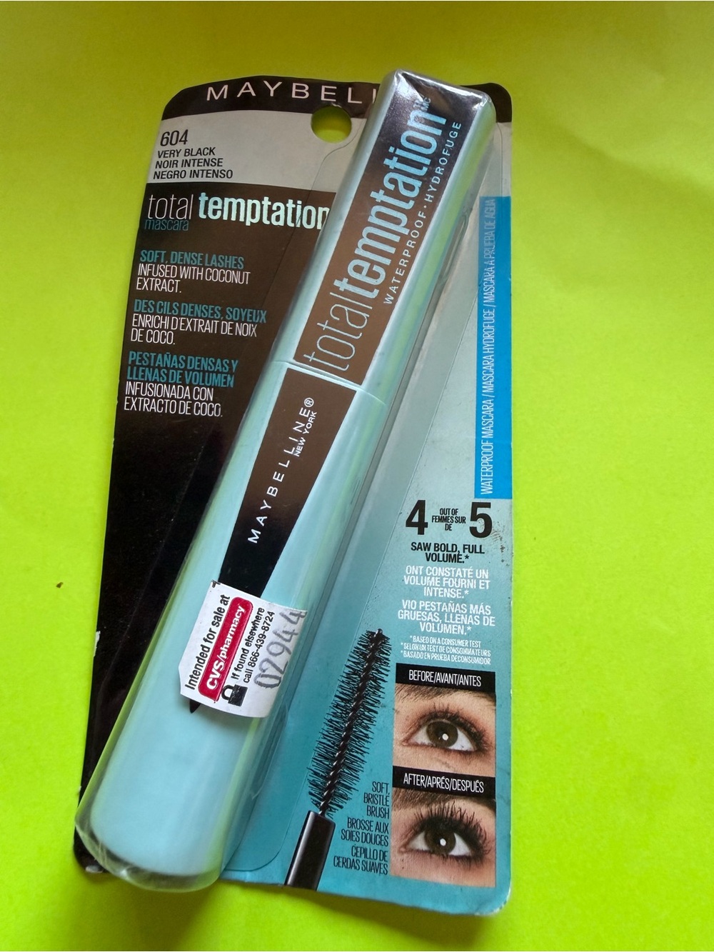 Maybelline Total Temptation Waterproof Mascara - Very Black